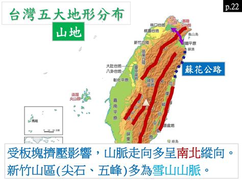 山脈分布圖|臺灣觀光資訊網兒童網